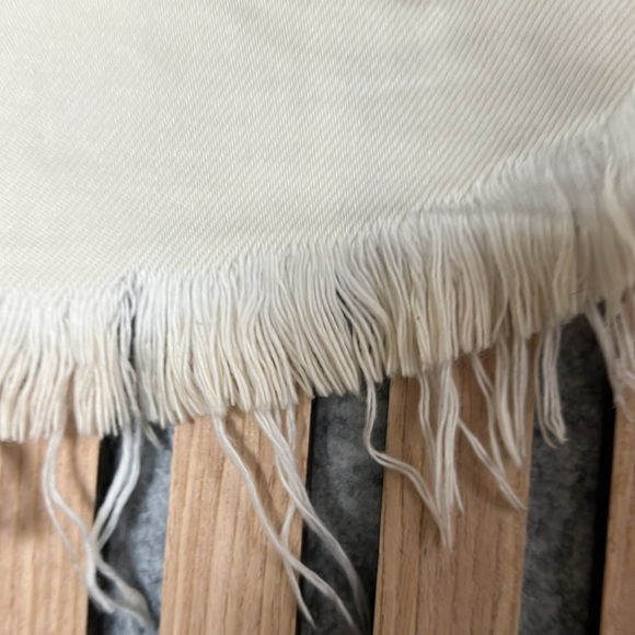 Free People Bailey Cream Denim Mini Skirt, Coconut - 25 - Picture 4 of 6